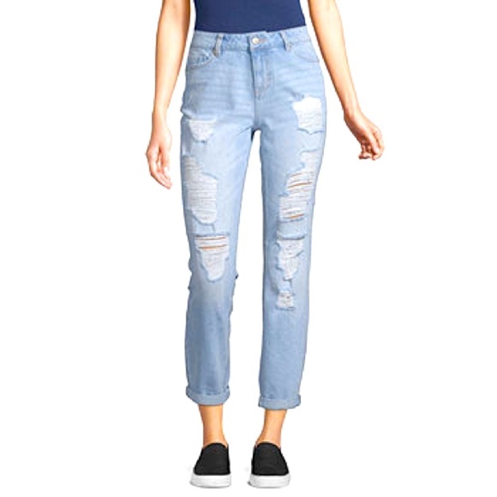 BLUE SPICE - DESTRUCTED  HIGH WAIST SKINNY JEANS🔹